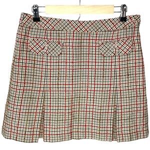 Plaid Pleated Short Skirt - Women's Size 8 Petite